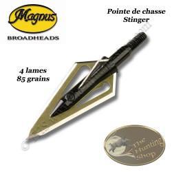 MAGNUS Stinger 4 Lames Pointes de chasse bilames fixes en acier inox avec bleeder - 85, 100, 125 & 1