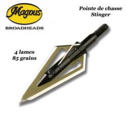 MAGNUS Stinger 4 Lames Pointes de chasse bilames fixes en acier inox avec bleeder - 85, 100, 125 & 1