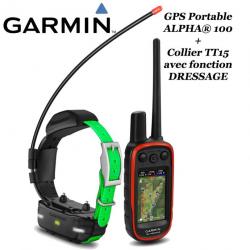 GARMIN ALPHA® 100 GPS portable et collier de suivi pour chien T5 ou TT15 avec fonction de dressage à