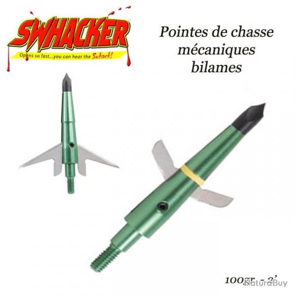 SWHACKER Pointes de chasse mcaniques bilame 100 grains 2.00" (cut)