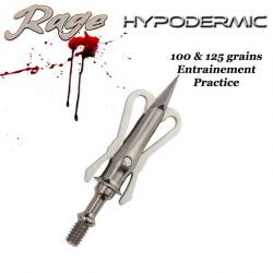 RAGE Hypodermic Practice Pointe de chasse d'entrainement en acier inox 100 & 125 grains 125
