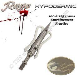 RAGE Hypodermic Practice Pointe de chasse d'entrainement en acier inox 100 & 125 grains 125