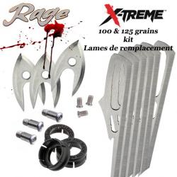 RAGE X-Treme Blades Lames de remplacement pour 3 pointes de chasse X-Treme 100 & 125 grains