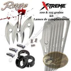 RAGE X-Treme Blades Lames de remplacement pour 3 pointes de chasse X-Treme 100 & 125 grains