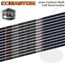 EASTON FMJ Black 5MM Full Metal Jacket Tubes de chasse et tir 3D en carbone chemisé Alu 340