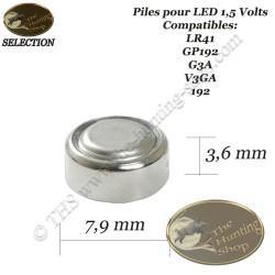 THS SELECTION Piles alcalines pour LED de viseur d'arc LR41 1.5 volts