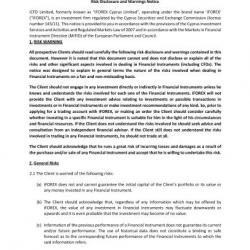 Ebook Livre Action - Risk Disclosure And Warnings Notice (Phénix, 2016, 3 Pages)