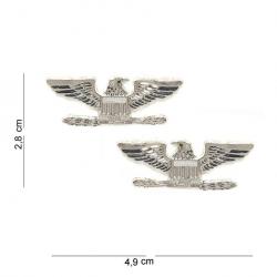Badge : colonel rank aigles : métal - 2 badges -    441011-1142
