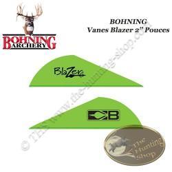 BOHNING Vanes Blazer 2" pouces en plastique unies ou tigrées Kiwi