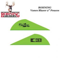 BOHNING Vanes Blazer 2" pouces en plastique unies ou tigrées Kiwi