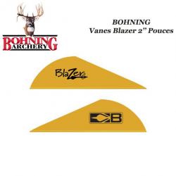 BOHNING Vanes Blazer 2" pouces en plastique unies ou tigrées Satin Gold