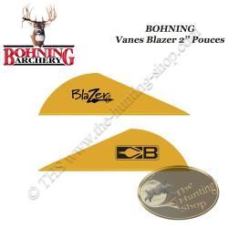 BOHNING Vanes Blazer 2" pouces en plastique unies ou tigrées Satin Gold