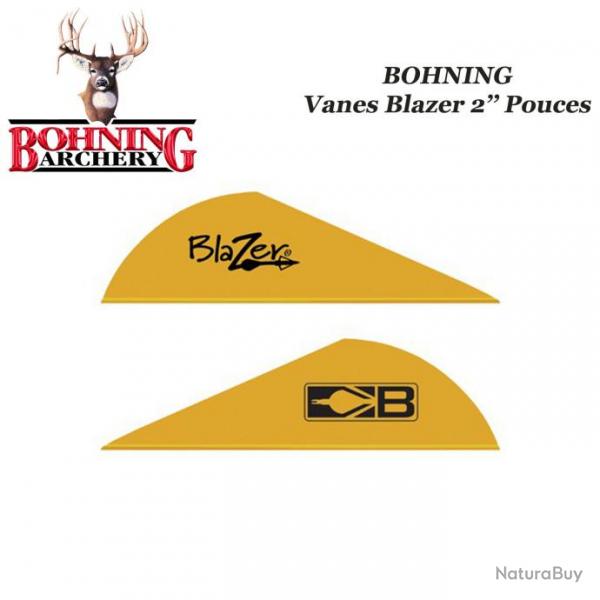 BOHNING Vanes Blazer 2" pouces en plastique unies ou tigres Satin Gold