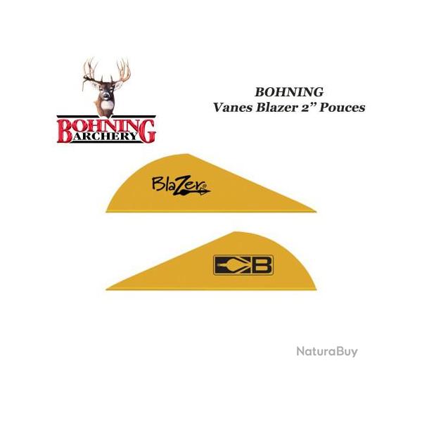 BOHNING Vanes Blazer 2" pouces en plastique unies ou tigres Satin Gold