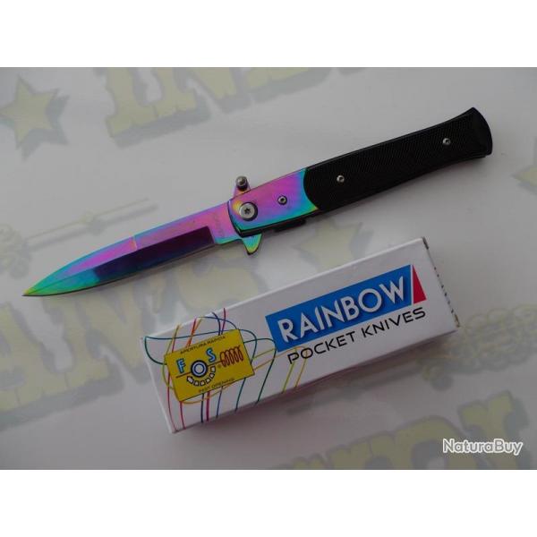Offrez ce Couteau PLIANT   RAINBOW  couleur Arc en Ciel