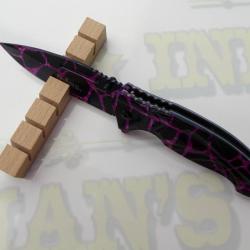 Couteau Pliant Décoré TRIBAL Lame de 8.7 cm / Rose et Noir