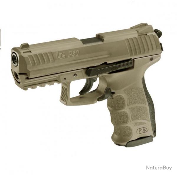 Pistolet Militaire P30 FDE  Blanc  couleur Dsert  Cal. 9mm PAK