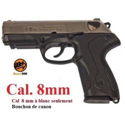 Pistolet à blanc  Mod. P4  Nickelé Chrome Cal. 8mm
