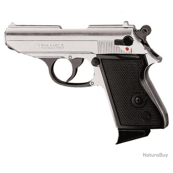 Pistolet Militaire  blanc Auto LADY Nickel Chrome  Cal. 9mm