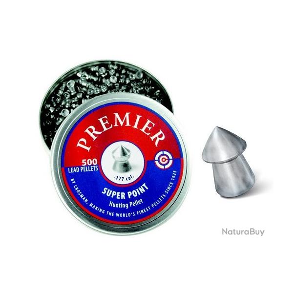 PLOMB  Crosman Premier  SUPER POINT   POINTED   4.5 mm  Boite de 500