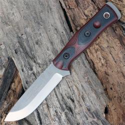 Couteau Tops B.O.B. Hunter Brothers of Bushcraft Acier 154CM Manche G-10 Made In USA TPBROS154RB