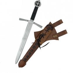 Couteau Dague Médiévale de combat avec fourreau Cuir