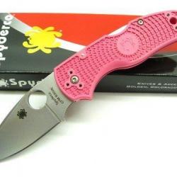 Couteau Spyderco Native 5 Pink Heals Acier S35VN Manche FRN Made USA SC41PPN5