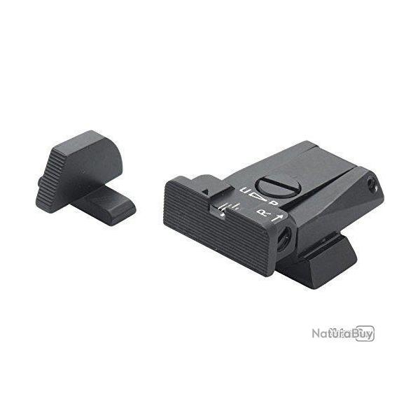 Set de mire LPA SIGHTS pour H&K USP 40, USP 45, HKP8, Cal. 9 mm - style de feuille 07