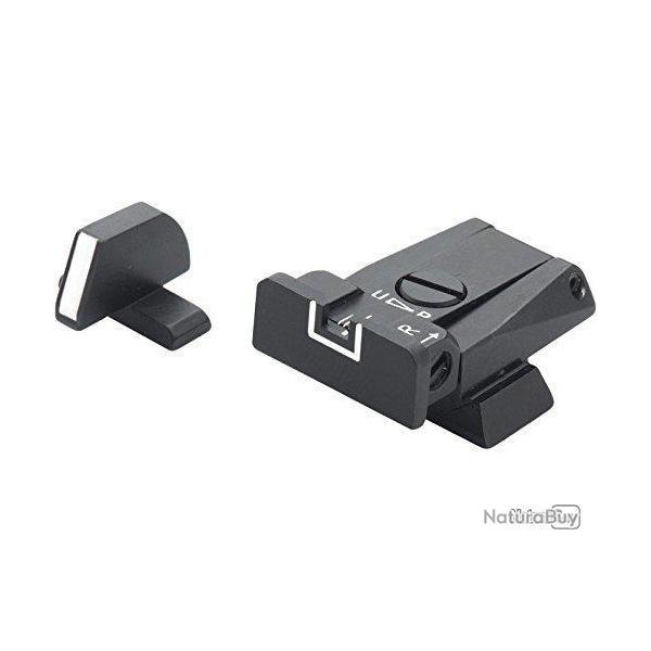 Set de mire LPA SIGHTS pour H&K USP 40, USP 45, HKP8, Cal. 9mm - style de feuille 18