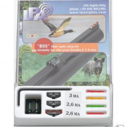 Set mire slug LPA SIGHTS en fibre optique pour fusil adapté aux bandes de 6 à à 8 mm (BSS)