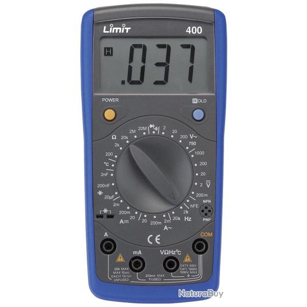 Multimtre digital CAT I 1000V / CAT II 600V mesure courant AC/DC tension DC/AC rsistance capacit
