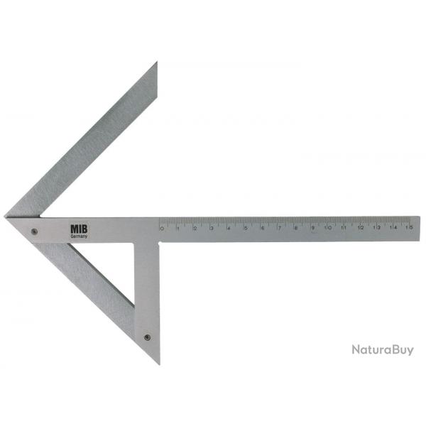 Equerre  centrer de prcision en acier au carbone finition chrome satin 150x130 mm MIB HZ150130
