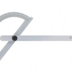 Rapporteur d'angle en acier chromé mat disque semi-circulaire ouvert 180° 150 mm Limit GB150
