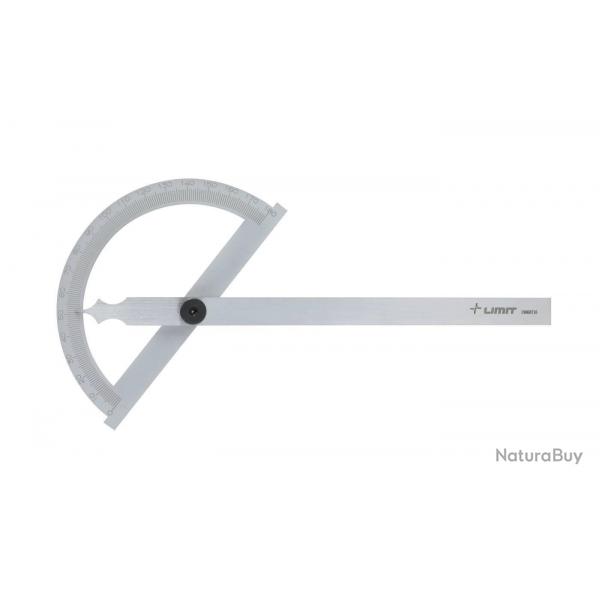Rapporteur d'angle en acier chrom mat disque semi-circulaire ouvert 180 150 mm Limit GB150