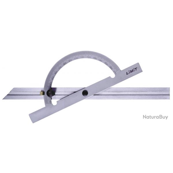 Rapporteur d'angle en acier chrom mat avec bras rglable 10 - 170 300 mm Limit GBO300