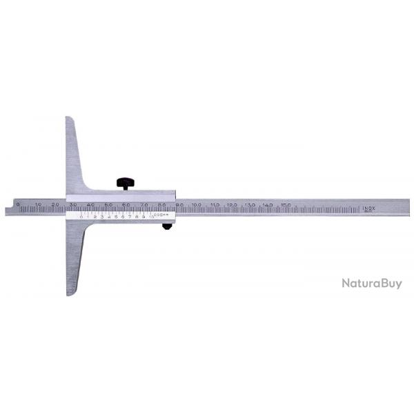 Jauge de profondeur en acier inoxydable chrom mat 1/20 mm DIN862 150 mm Limit DEPA150