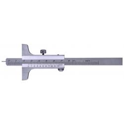 Jauge de profondeur en acier inoxydable chromé mat 1/20 mm DIN862 avec pointe en acier trempé rempl