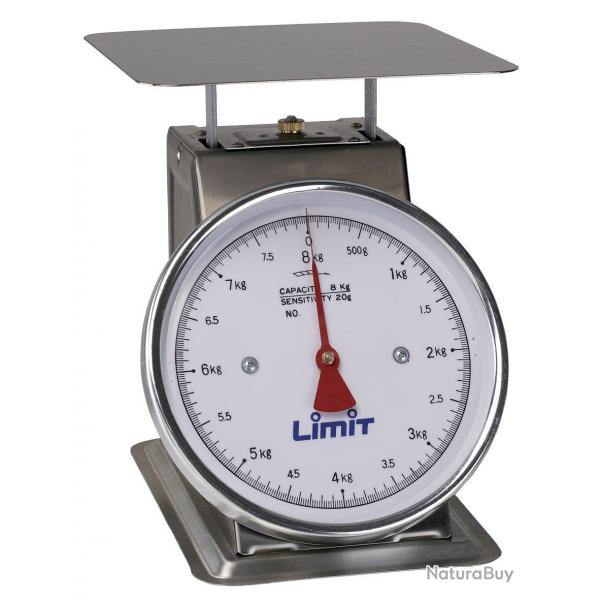 Balance mcanique  cadran en acier inoxydable avec plateau 220x220 mm 8 kg x 20 gr Limit LKC38