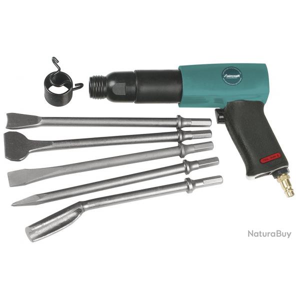 Burineur pneumatique professionnel + 5 burins Aircraft MHB PRO