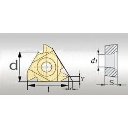 Plaquette revêtue 60° filetage interne pas 0,5-1,5 mm - taille 08 - 5 pcs Optimum 08IR A60