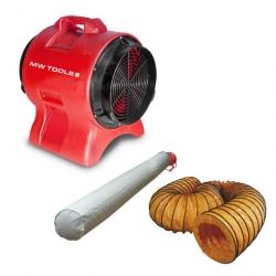 Ventilateur MV300PP avec tuyau et sac filtrant MW-Tools MV300PPSET