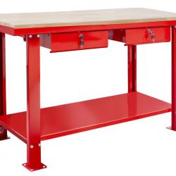 Établi 150 cm avec plateau MDF et 2 tiroirs MW Tools DER1500W