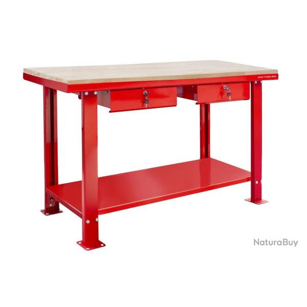tabli 150 cm avec plateau MDF et 2 tiroirs MW Tools DER1500W