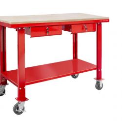 Établi 150 cm avec roues plateau MDF 2 tiroirs MW Tools DER1500WR