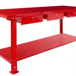 Établi 200 cm avec pieds réglables et 3 tiroirs MW Tools DER2000P