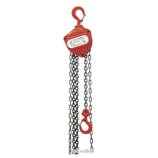 Palan  chane  commande manuelle 5 tonnes 3 mtres MW Tools HNSJ5030
