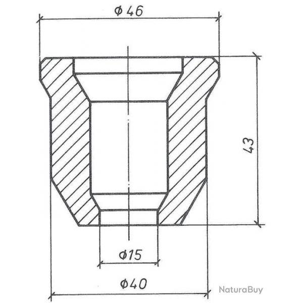 Rduction pour poinon dia. ext. 46 mm pour poinons dia. ext. 20 mm de dia. 3 mm  15 mm+ insertio