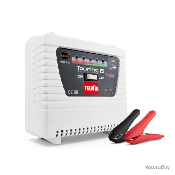 Petit chargeur 12/24V 6/4.5A pour batteries au plomb Telwin TOURING 15