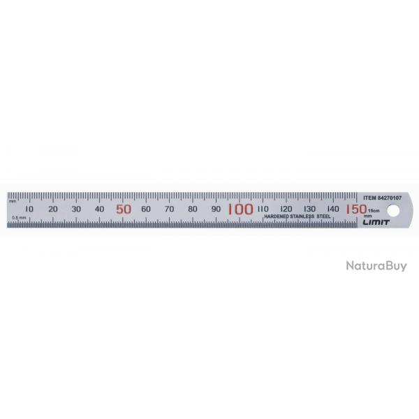 Rgle de mesure flexible en acier inoxydable chrom mat avec double graduation en mm et mm 1000x35x