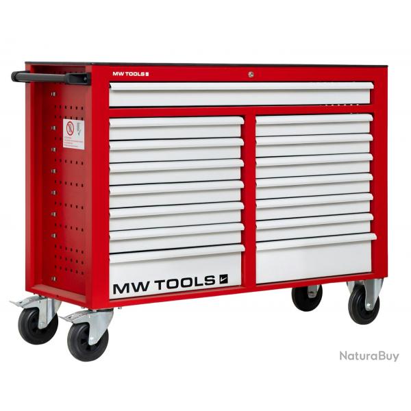 Servante d'atelier 15 tiroirs rouge et grise XXL 1415 mm robuste en acier soud verrouillable